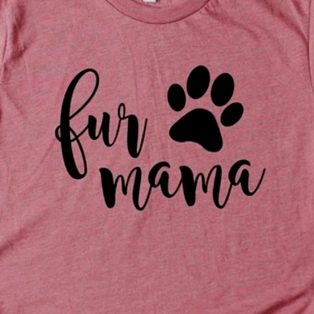 GO TO NEW LISTING Fur Mama Shirt Dog Cat Pet Mom Mother Kids Paw LARGE SOLD OUT - Picture 3 of 4